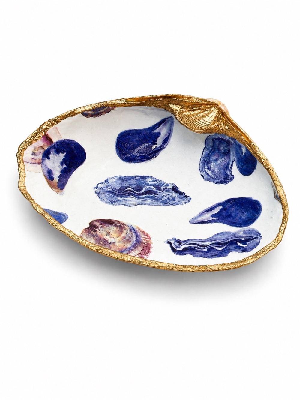 Handcrafted Clam Shell Dish | Decoupage Seashell | Coastal Home Decor - Picture 4 of 5